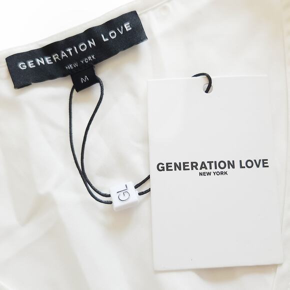 GENERATION LOVE Jordyn Stud silky flutter sleeve top blouse in white Size M NEW - Picture 5 of 8